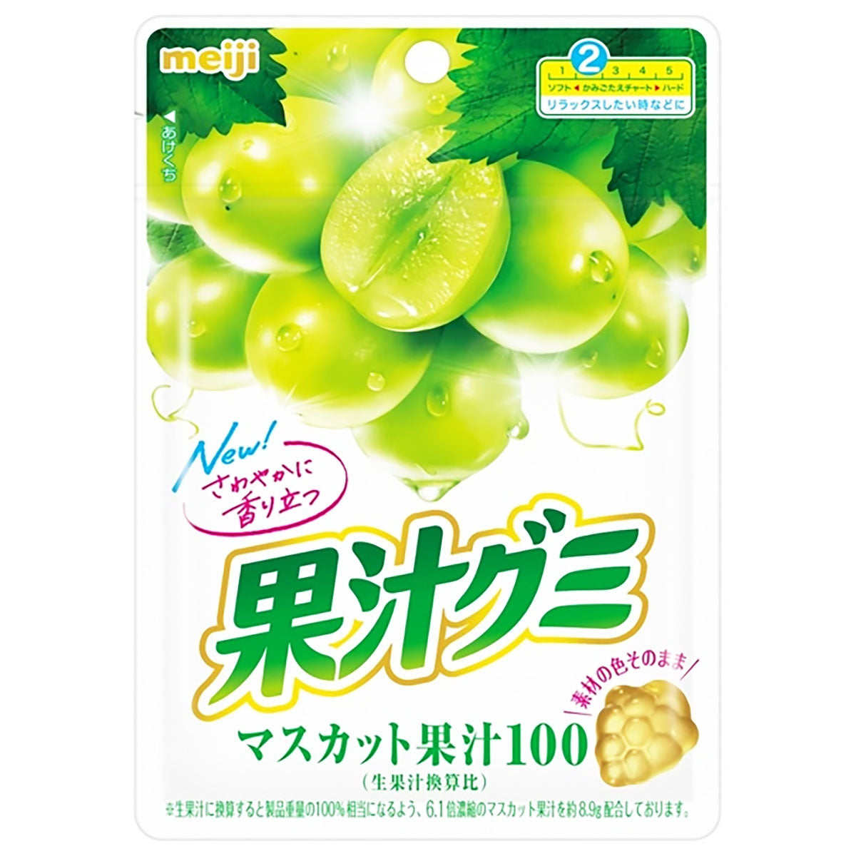 Meiji Gummy Kajyu Muscat (Green Grape) - 54g – Arcaera