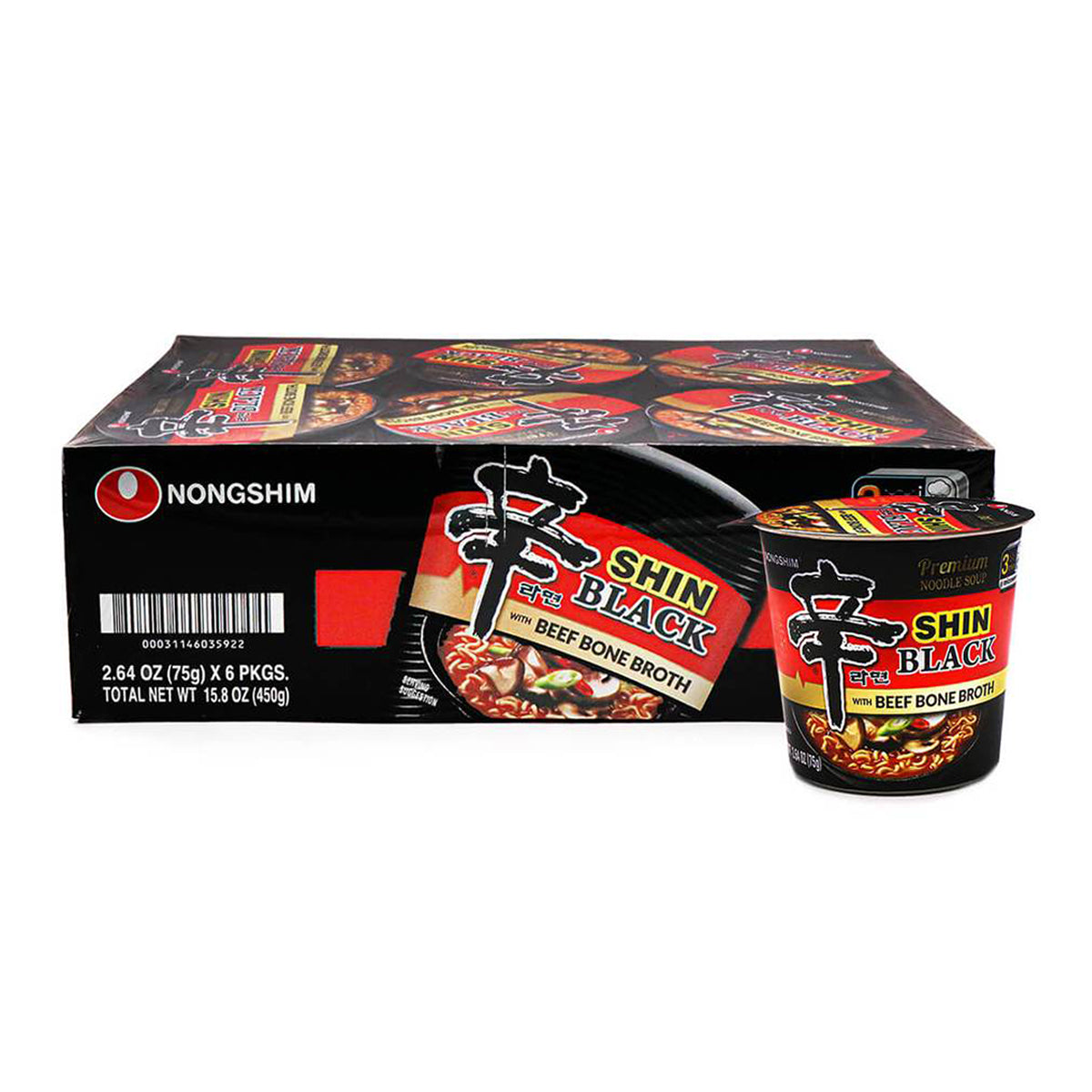 Nongshim Shin Black Premium Noodle Soup 2.64oz - 6pk – Arcaera