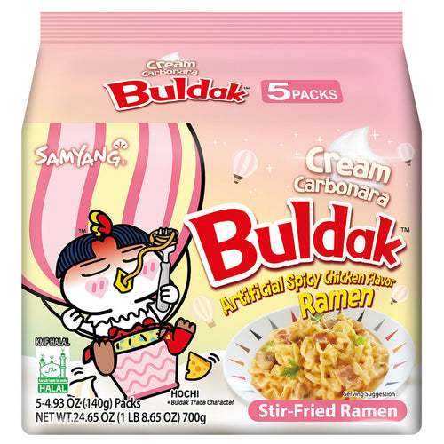 Samyang Buldak Cream Carbo (Cream Carbonara) Hot Chicken Flavor Ramen 4.93oz - 5pk