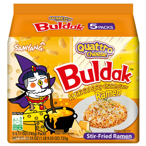 Samyang Buldak Hot Chicken Quattro Cheese 5.11oz - 5pk