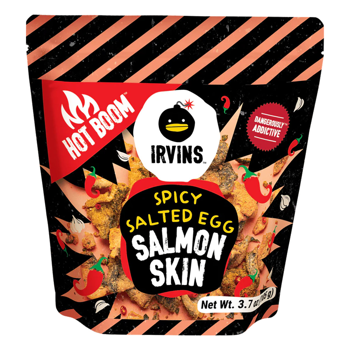 irvins salted egg hot boom spicy salmon skin - 105g
