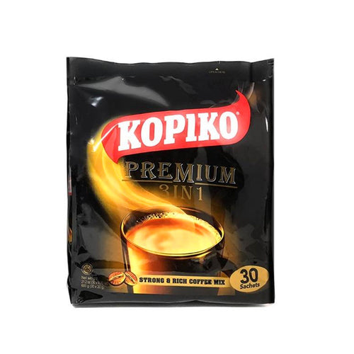 kopiko instant premium 3 in 1 coffee with non dairy creamer and sugar - 30ct