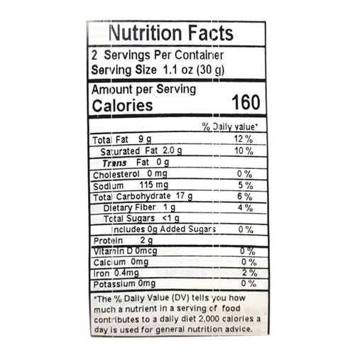 lay's potato chips salted egg flavor - 1.62oz nutrition label