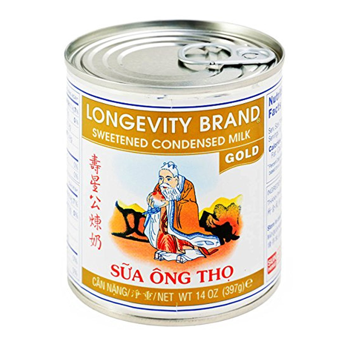 longevity brand sweetened condensed milk gold- 14oz