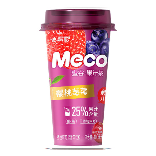 xiang piao piao meco cherry and berry fruit tea - 400ml