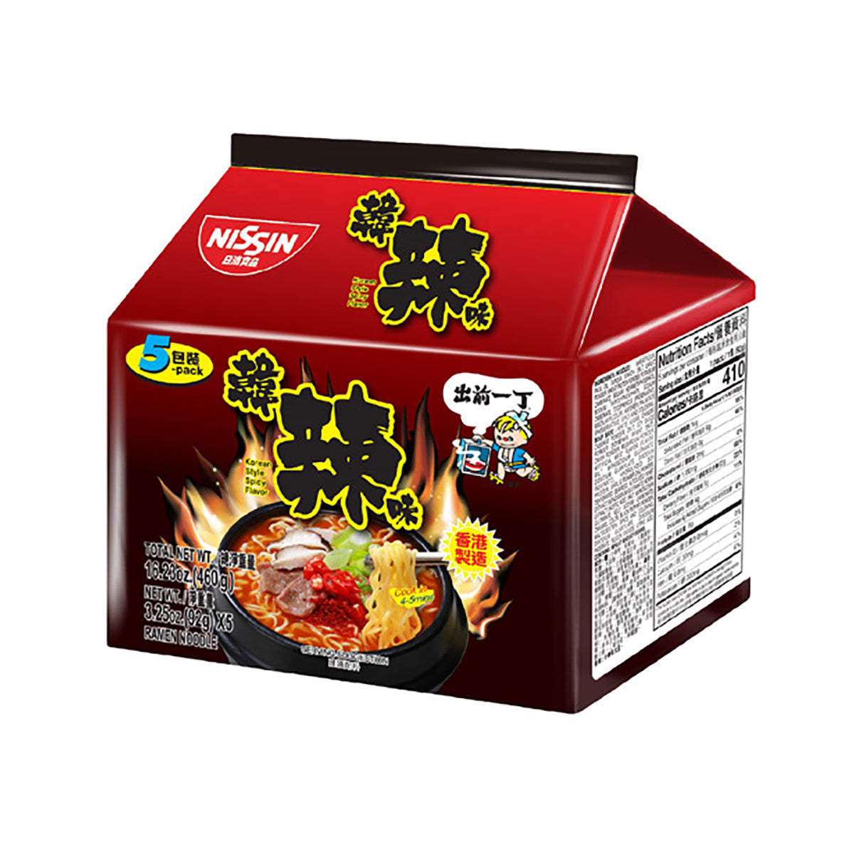 nissin ramen korean spicy 92g - 5pk