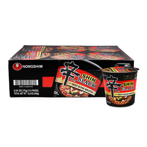 nongshim shin black premium noodle soup 2.64oz - 6pk