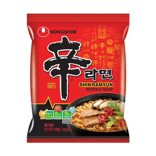 nongshim shin ramyun spicy beef ramen noodle soup - 4.2oz