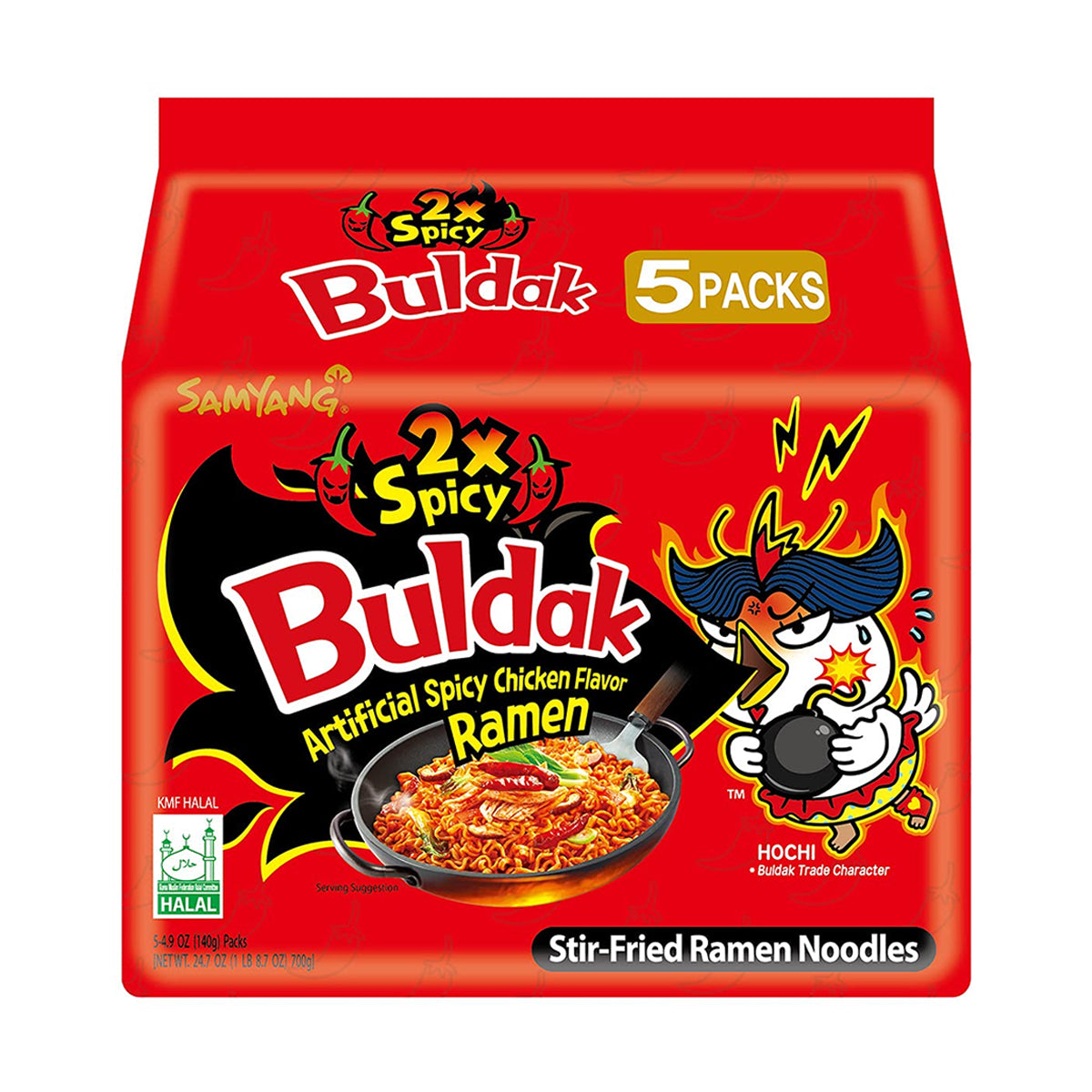 samyang 2x spicy buldak hot chicken flavor ramen 4.94oz - 5pk