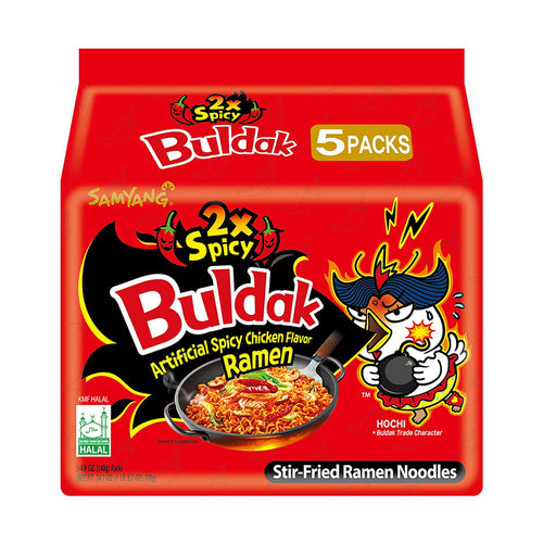 samyang 2x spicy buldak hot chicken flavor ramen 4.94oz - 5pk