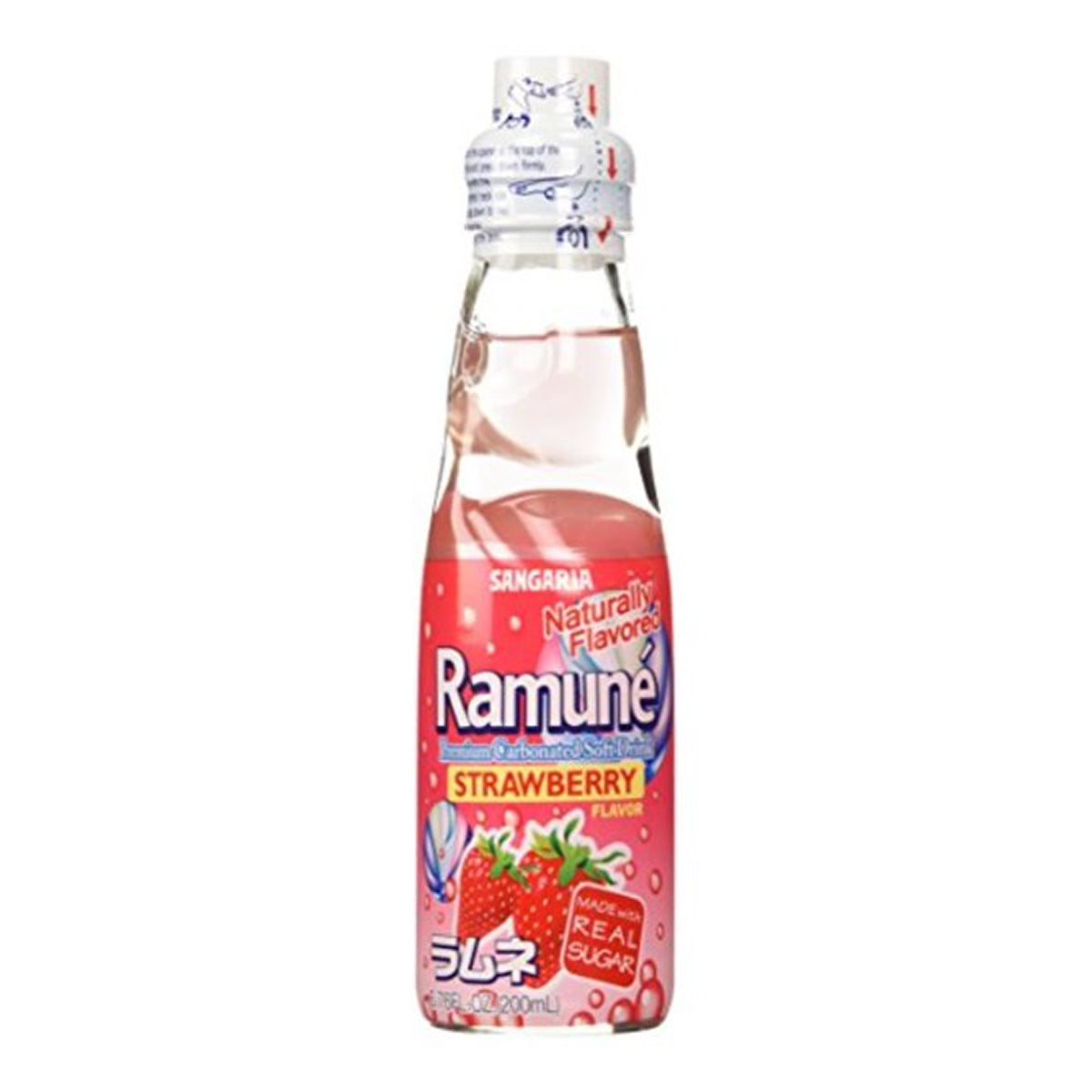 sangaria ramune strawberry drink - 200ml