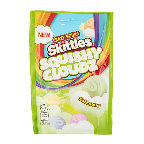skittles crazy sours squishy cloudz pouch - 94g
