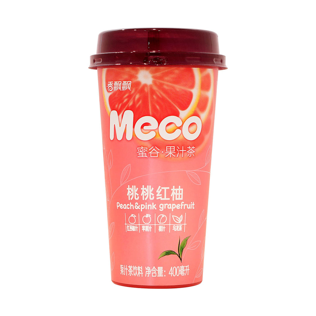 xiang piao piao meco peach & pink grapefruit tea - 400ml